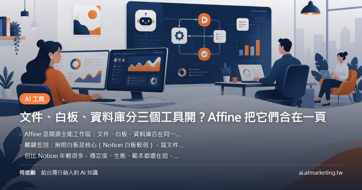 文件、白板、資料庫分三個工具開？Affine 把它們合在一頁