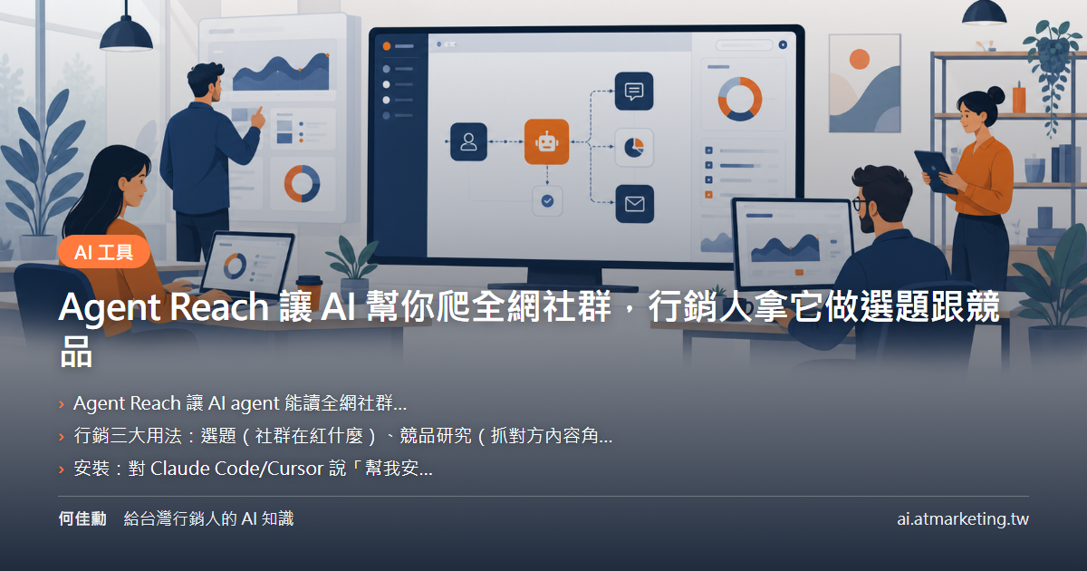 Agent Reach 讓 AI 幫你爬全網社群，行銷人拿它做選題跟競品
