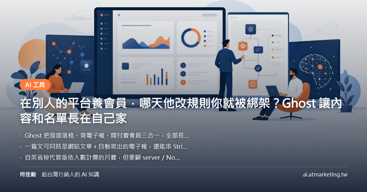 在別人的平台養會員，哪天他改規則你就被綁架？Ghost 讓內容和名單長在自己家