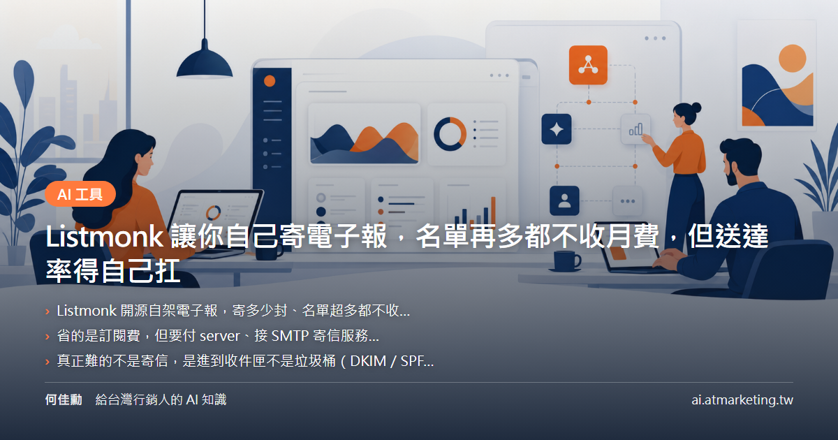 Listmonk 讓你自己寄電子報，名單再多都不收月費，但送達率得自己扛