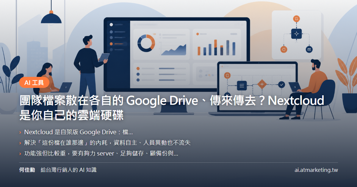 團隊檔案散在各自的 Google Drive、傳來傳去？Nextcloud 是你自己的雲端硬碟