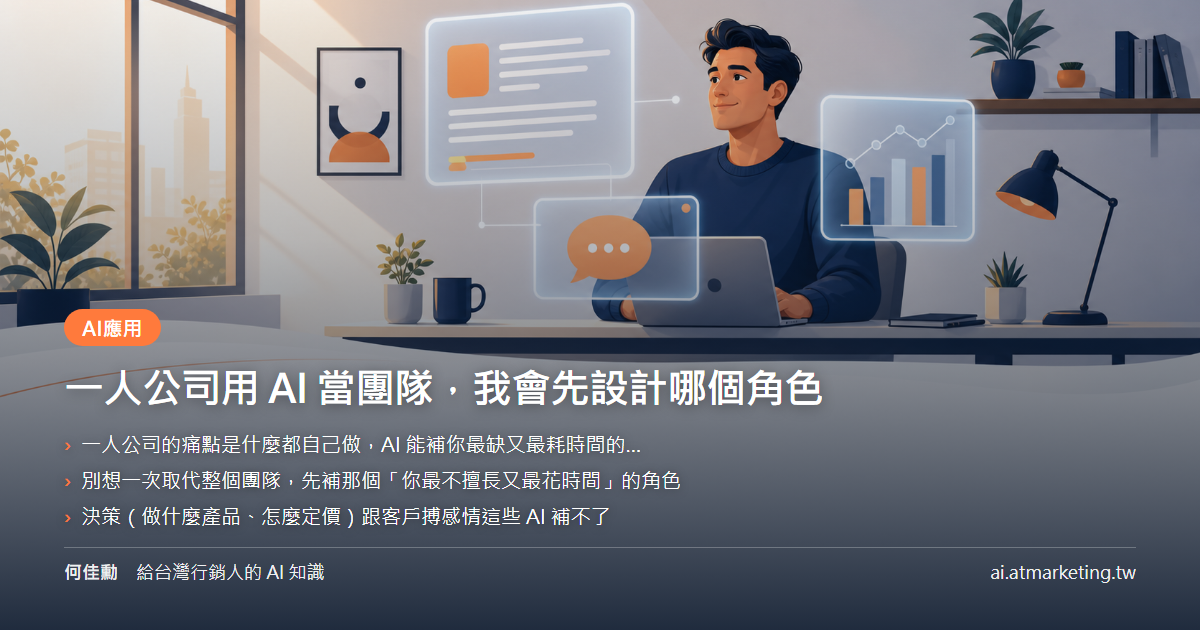 一人公司用 AI 當團隊，我會先設計哪個角色