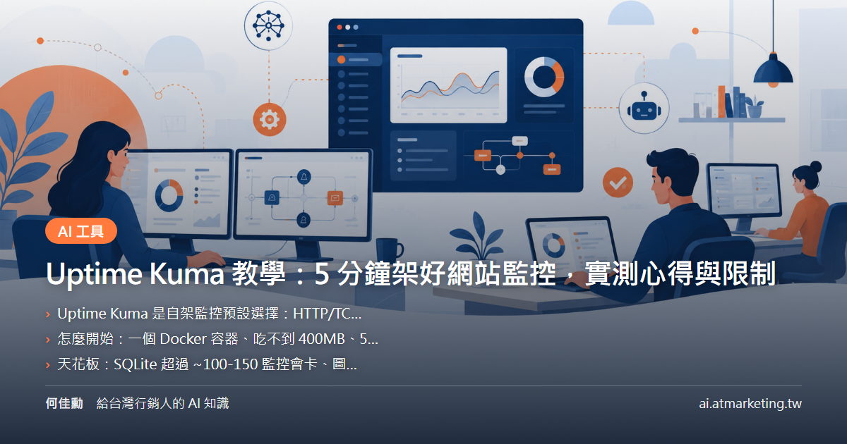 Uptime Kuma 教學：5 分鐘架好網站監控，實測心得與限制