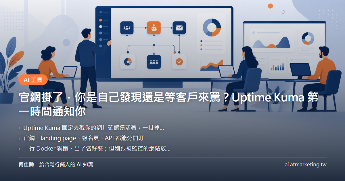 官網掛了，你是自己發現還是等客戶來罵？Uptime Kuma 第一時間通知你